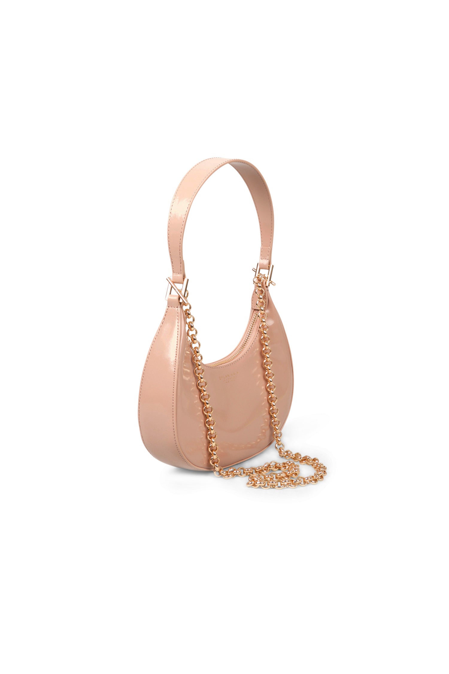 The Rhea Sling Patent Bag Fawn