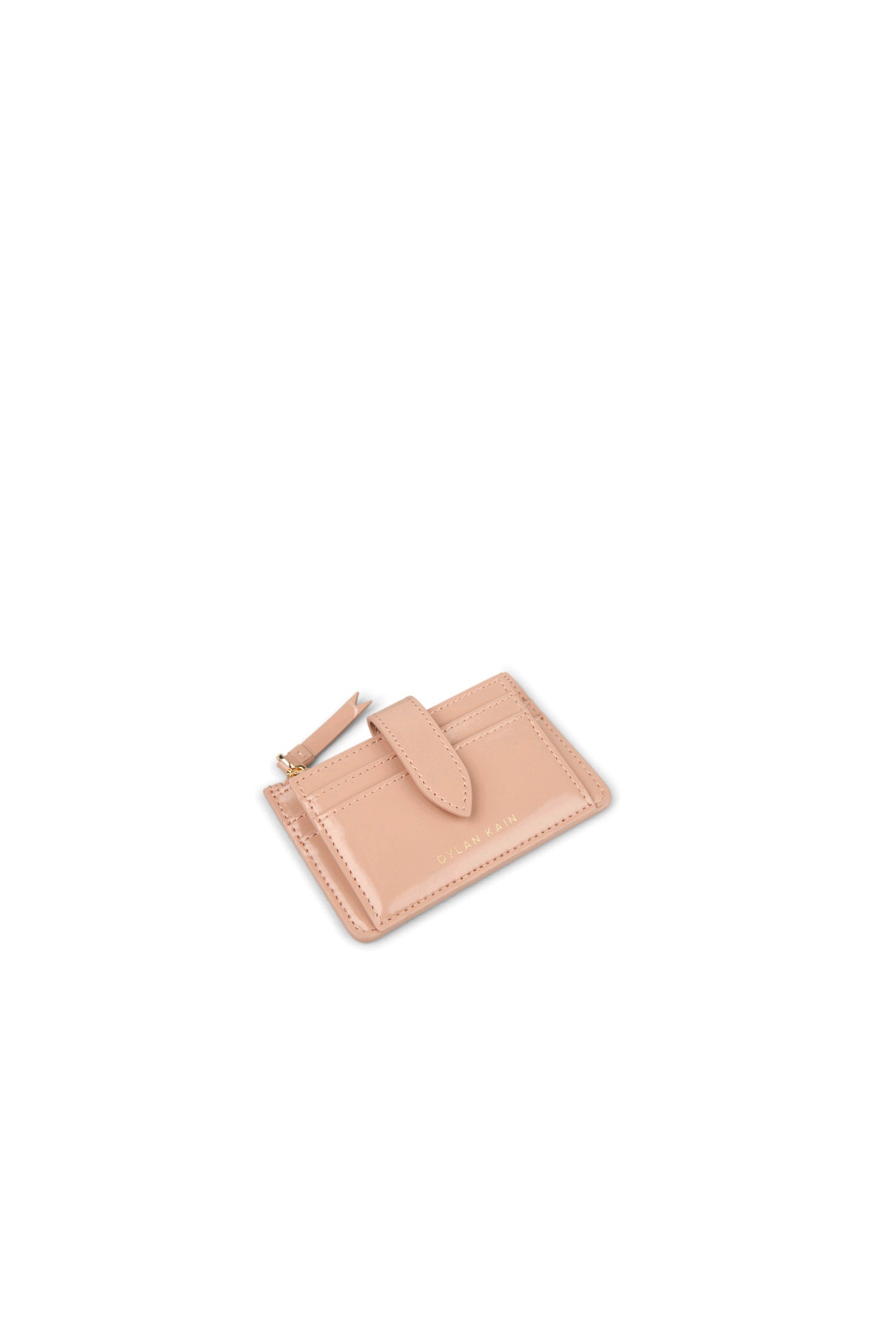 The Zoe Patent Card Wallet Fawn