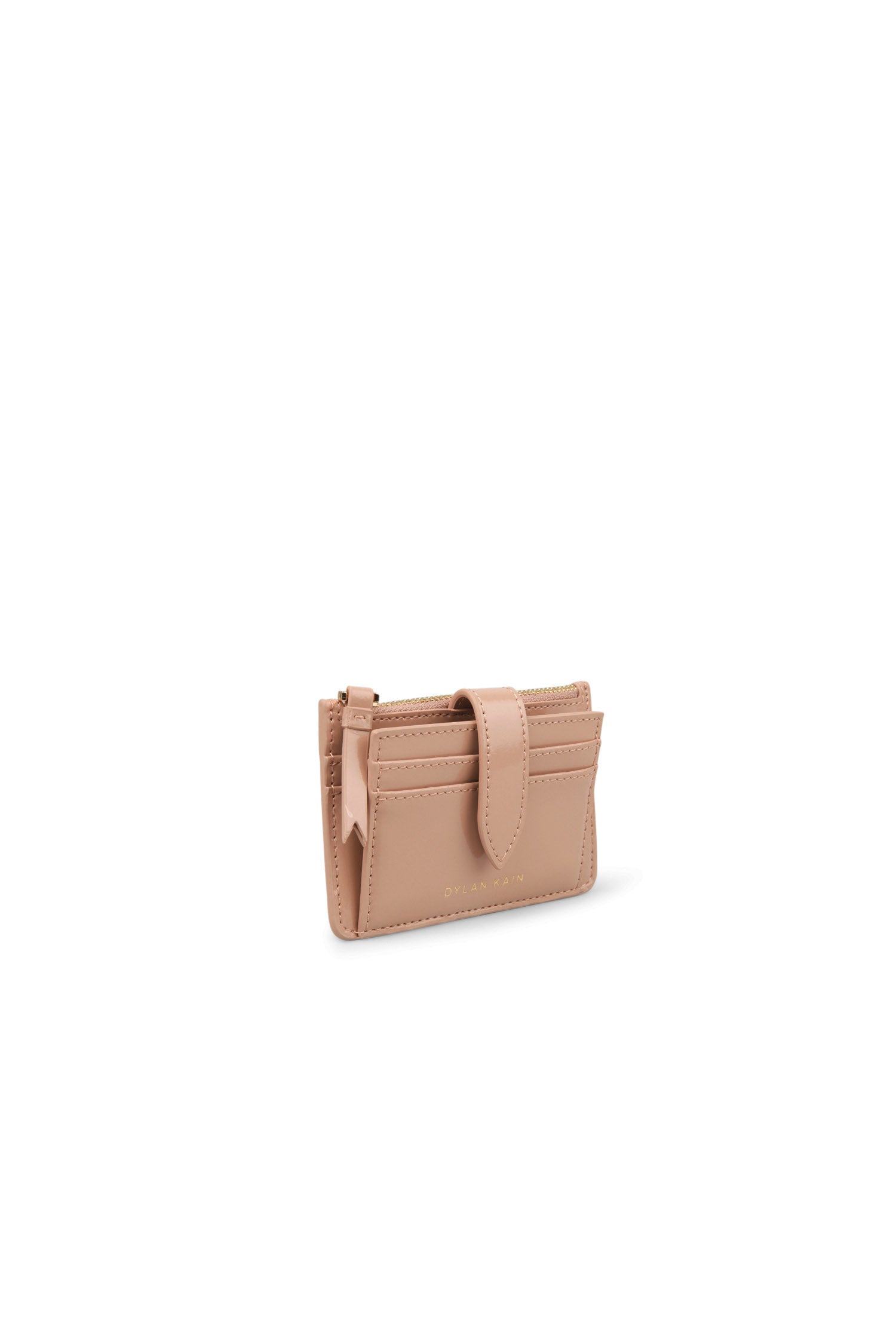 The Zoe Patent Card Wallet Fawn - Gift Edit