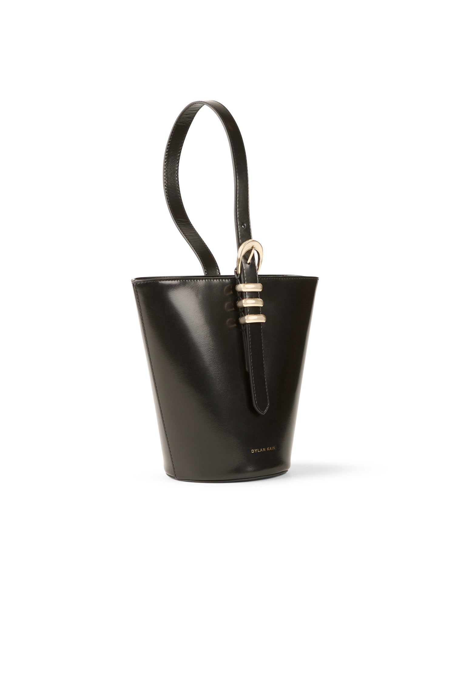 SAMPLE - The Fox Bucket Bag Black Light Gold - No chain