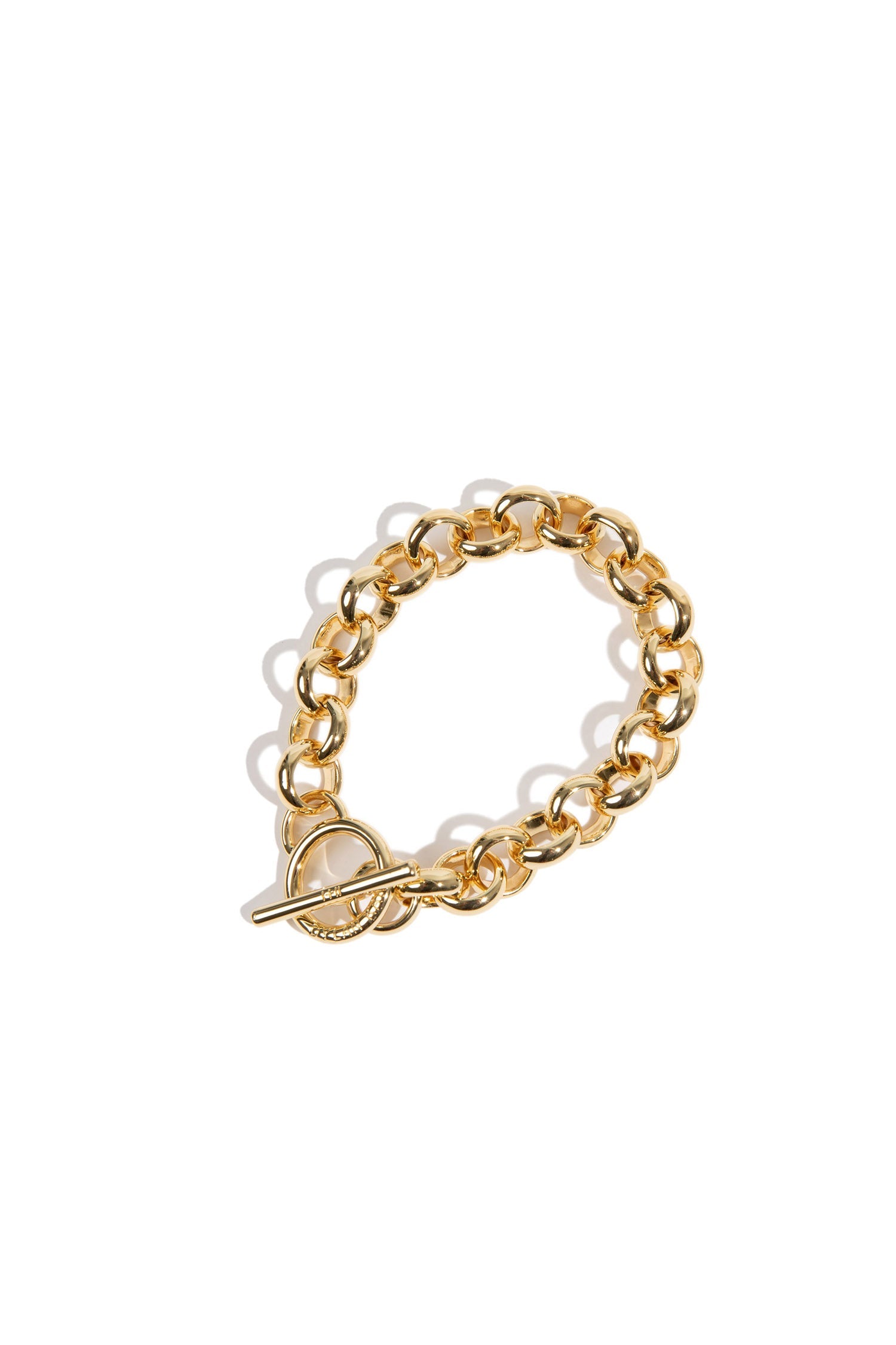 21cm 9ct Gold Plated Thick Belcher Bracelet - Gift Edit