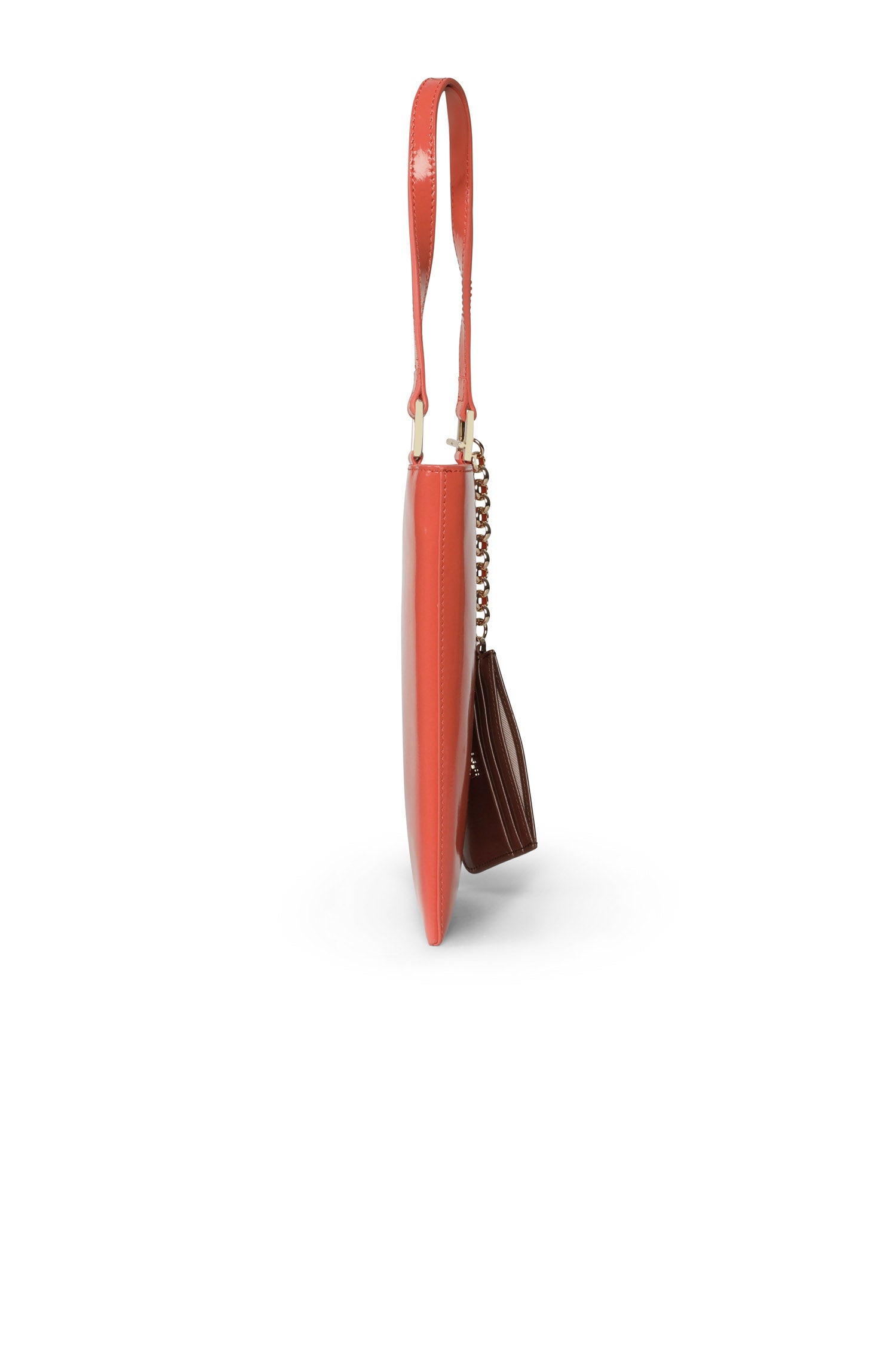 SAMPLE - The Ella Patent Phone Bag Orange sunset