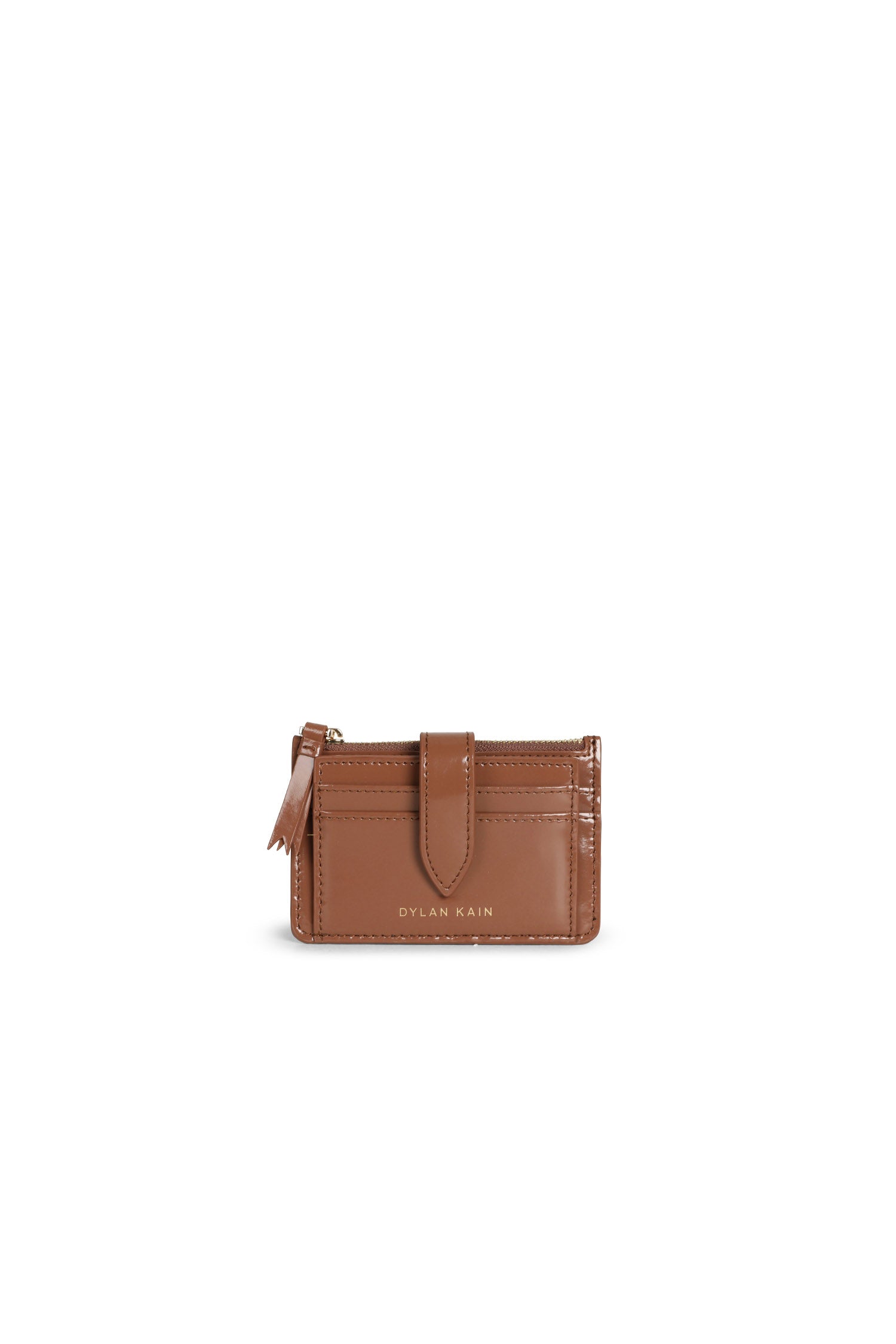 The Zoe Patent Card Wallet Chocolate