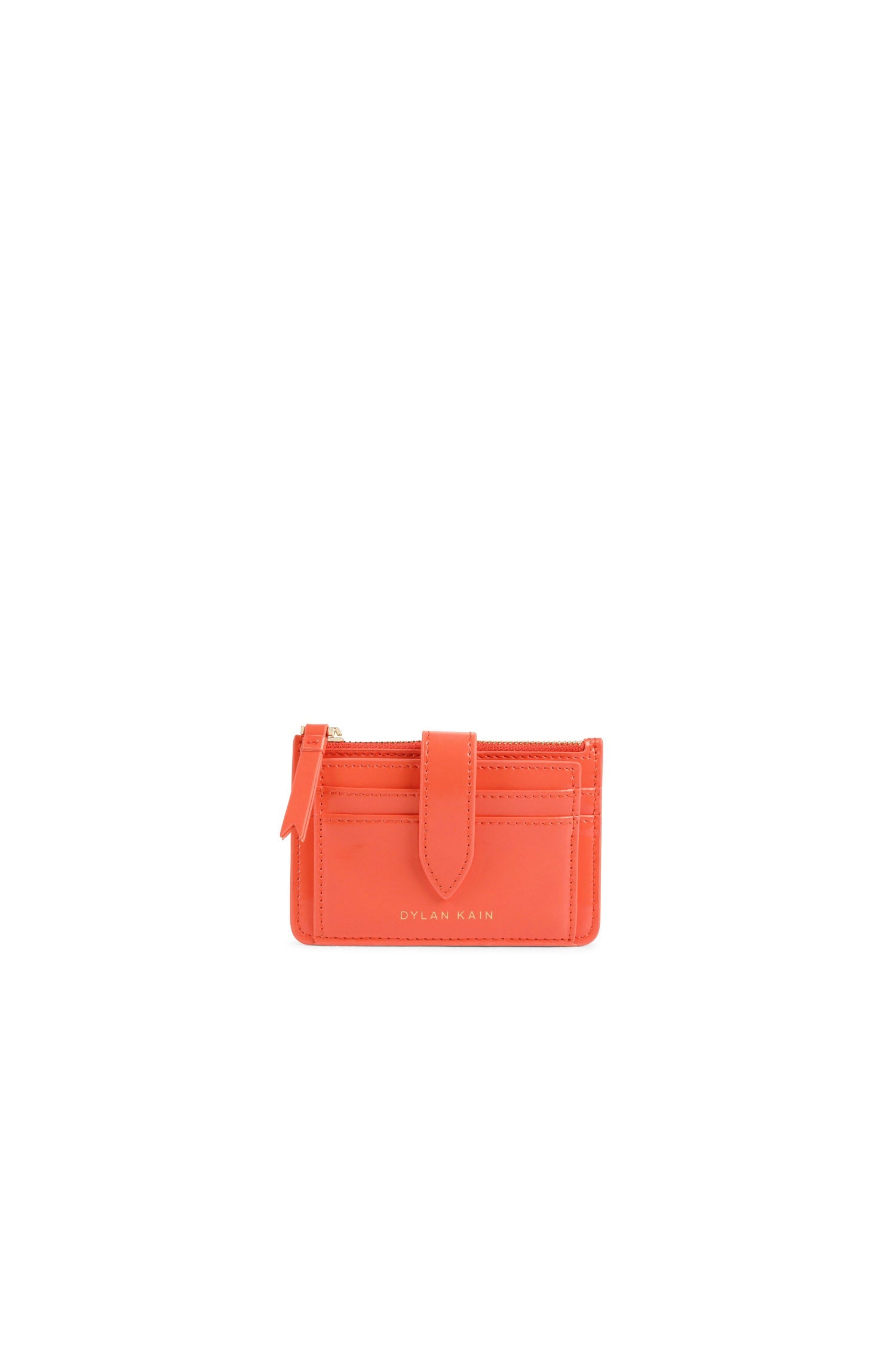 The Zoe Patent Card Wallet Orange Sunset - Gift Edit