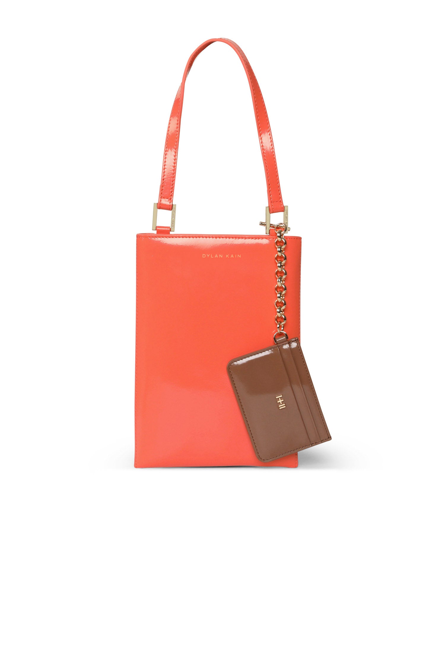 The Ella Patent Phone Bag Orange Sunset