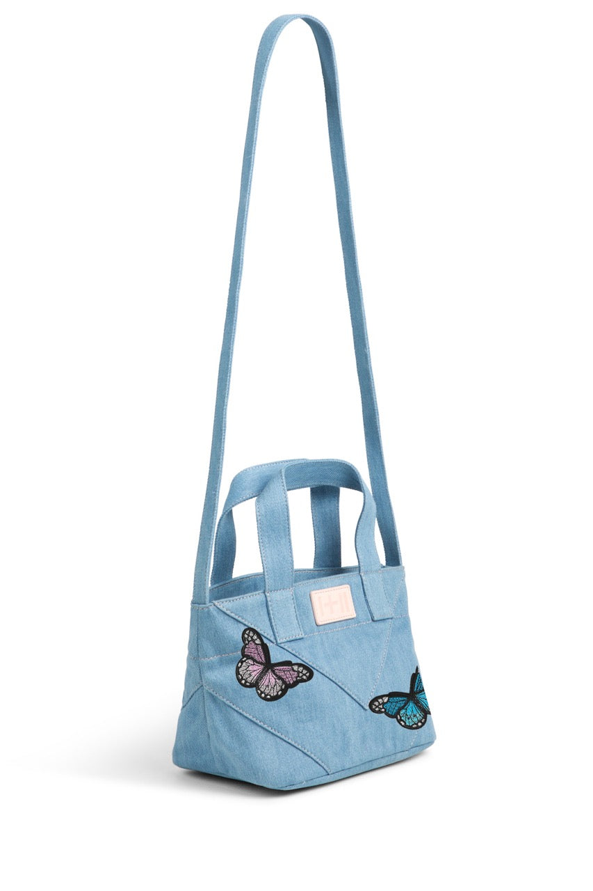 The Denim Mini Tote with Butterflies