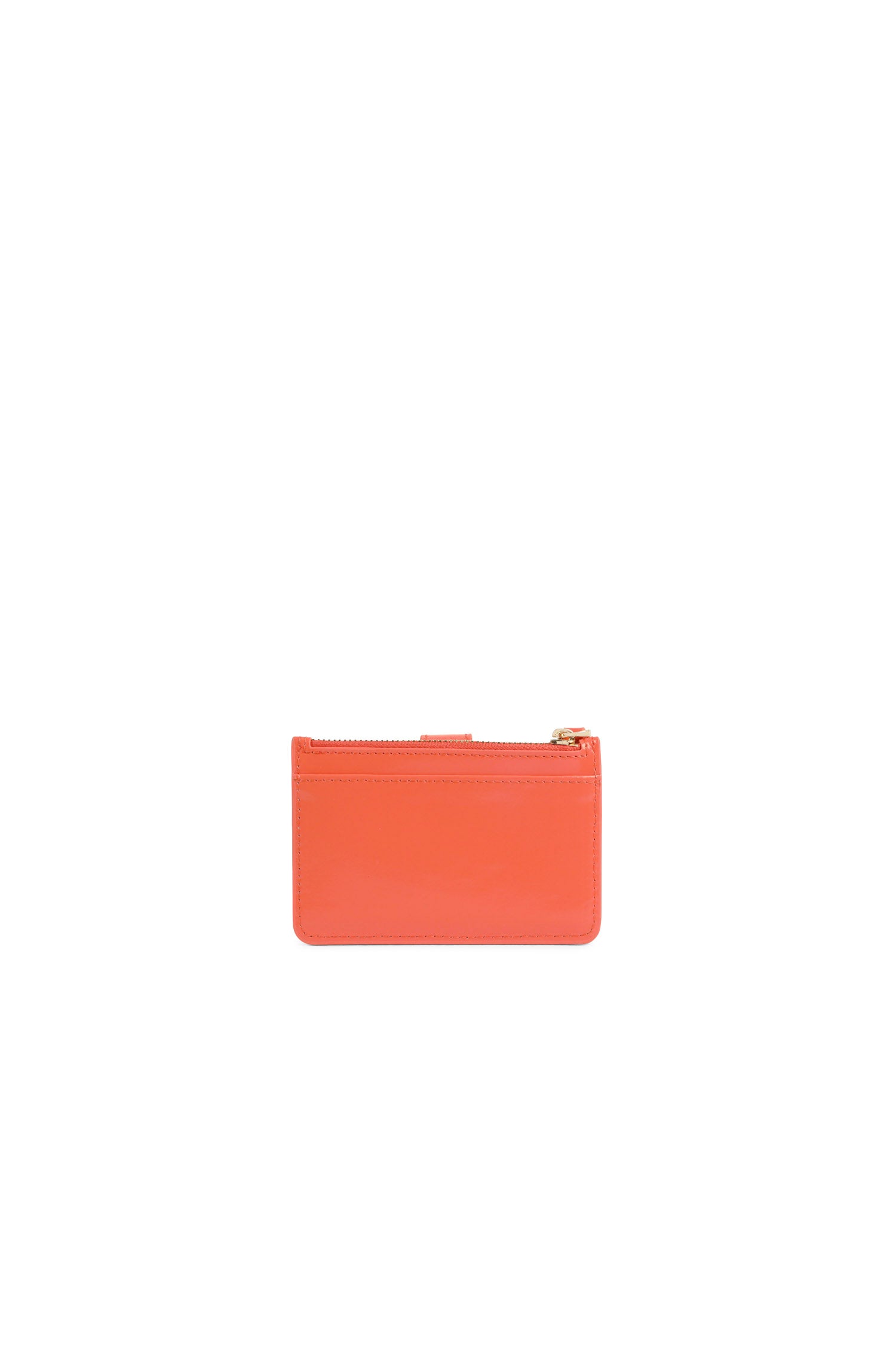 The Zoe Patent Card Wallet Orange Sunset